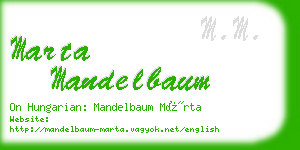 marta mandelbaum business card